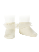 Condor Condor Sokje off wit met tuille rand