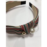 Diadeem groen /rood met parel