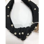 Diadeem zwart knoop met parels
