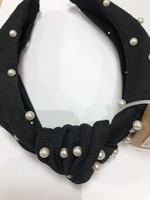 Diadeem zwart knoop met parels