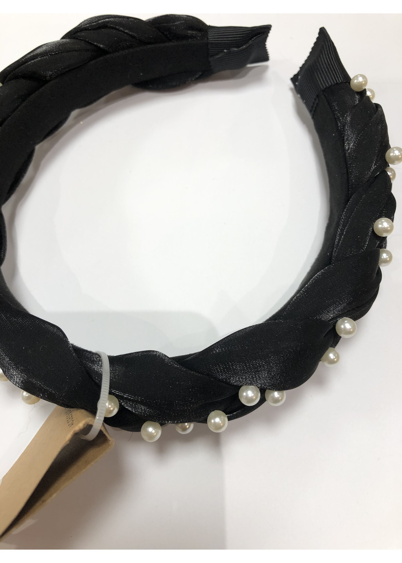 Diadeem zwart knoop met parels