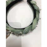 Diadeem mint groen glans met parels