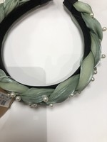Diadeem mint groen glans met parels