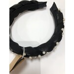 Diadeem zwart glans met parels