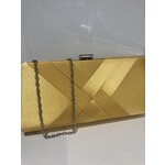 Tas satijn geel met zilveren ketting