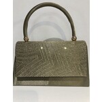 Tas satijn groen met gouden ketting