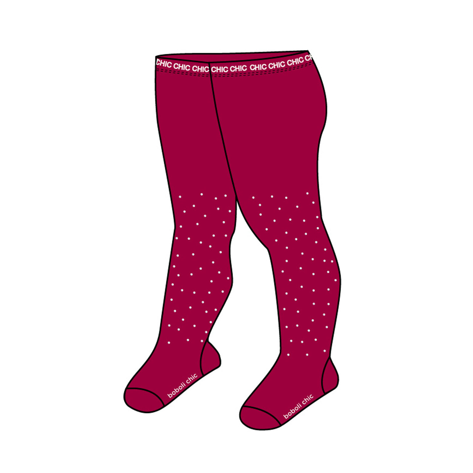 Boboli Boboli Thick tights crystals for baby girl berry 701064