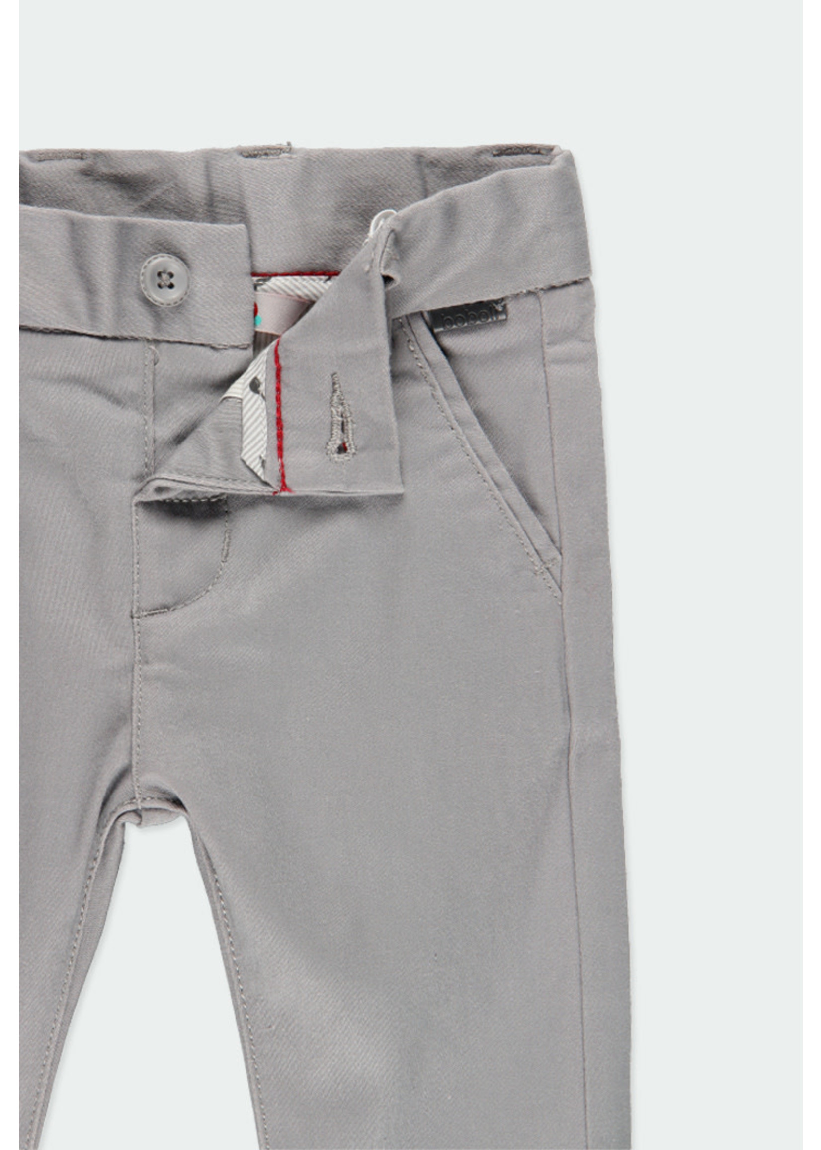 Boboli Stretch satin trousers for baby boy fog 711065
