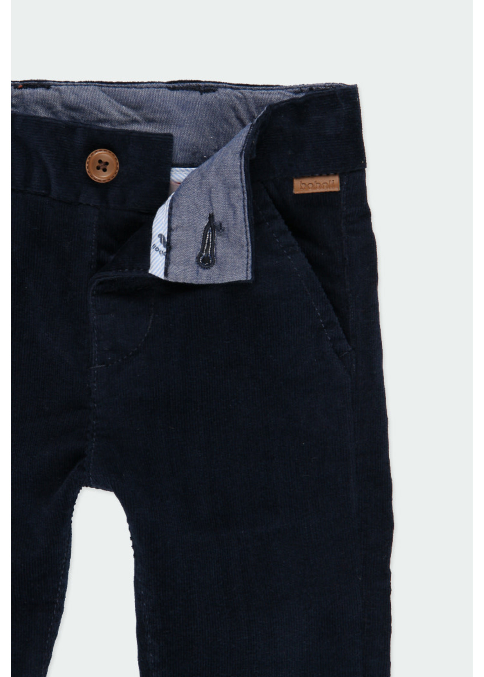 Boboli Microcorduroy trousers stretch for baby boy NAVY 711245