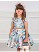 Abel & Lula Abel & Luna Stamp mikado dress Lightblue - 20 05551