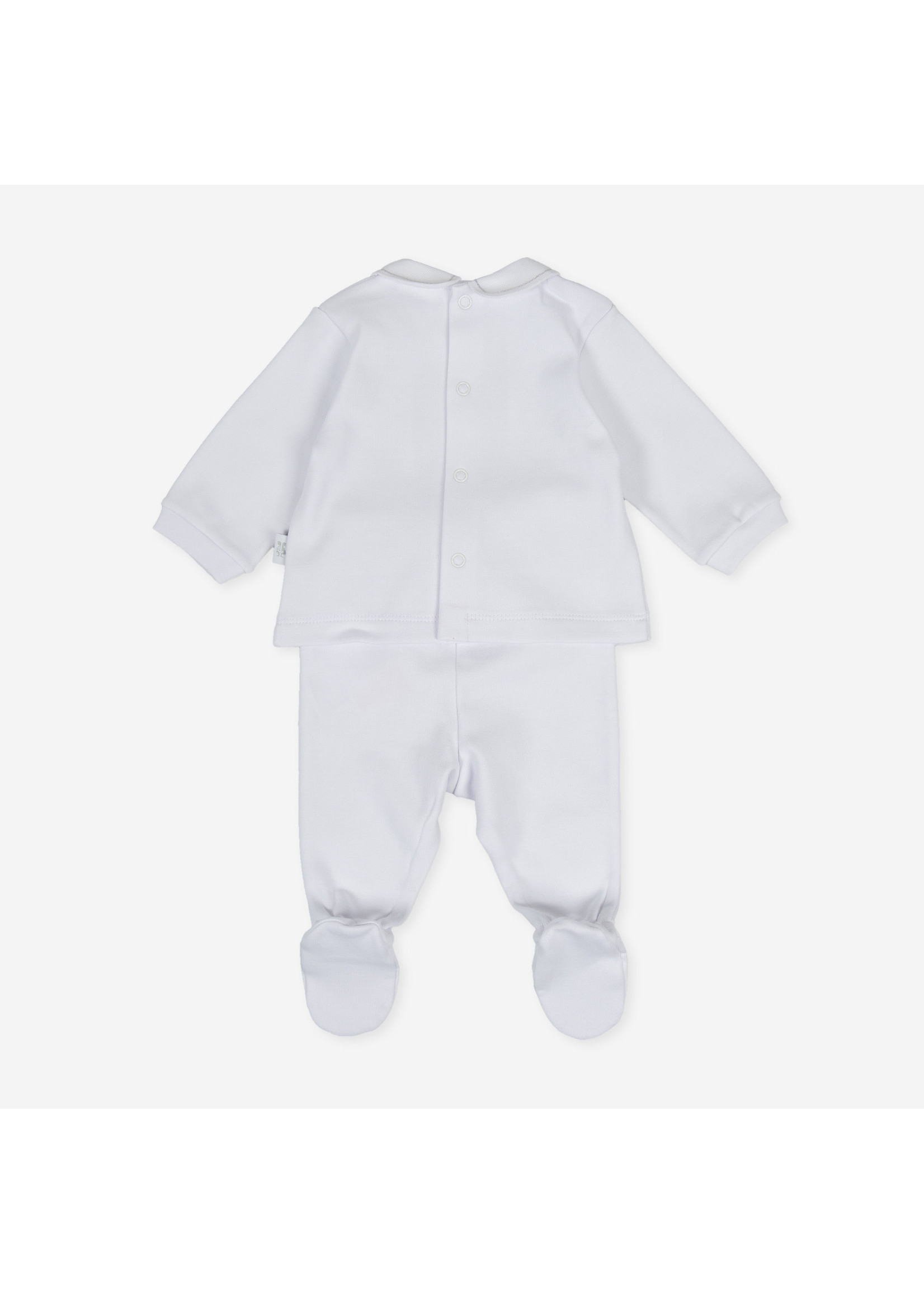 Tutto Piccolo Tutto Piccolo 2 PCS PYJAMA WITH FEET P.New born OPTICAL WHITE