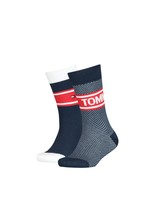 Tommy Hilfiger Tommy Hilfiger Sokken rood  donkerblauw rood 2 paar