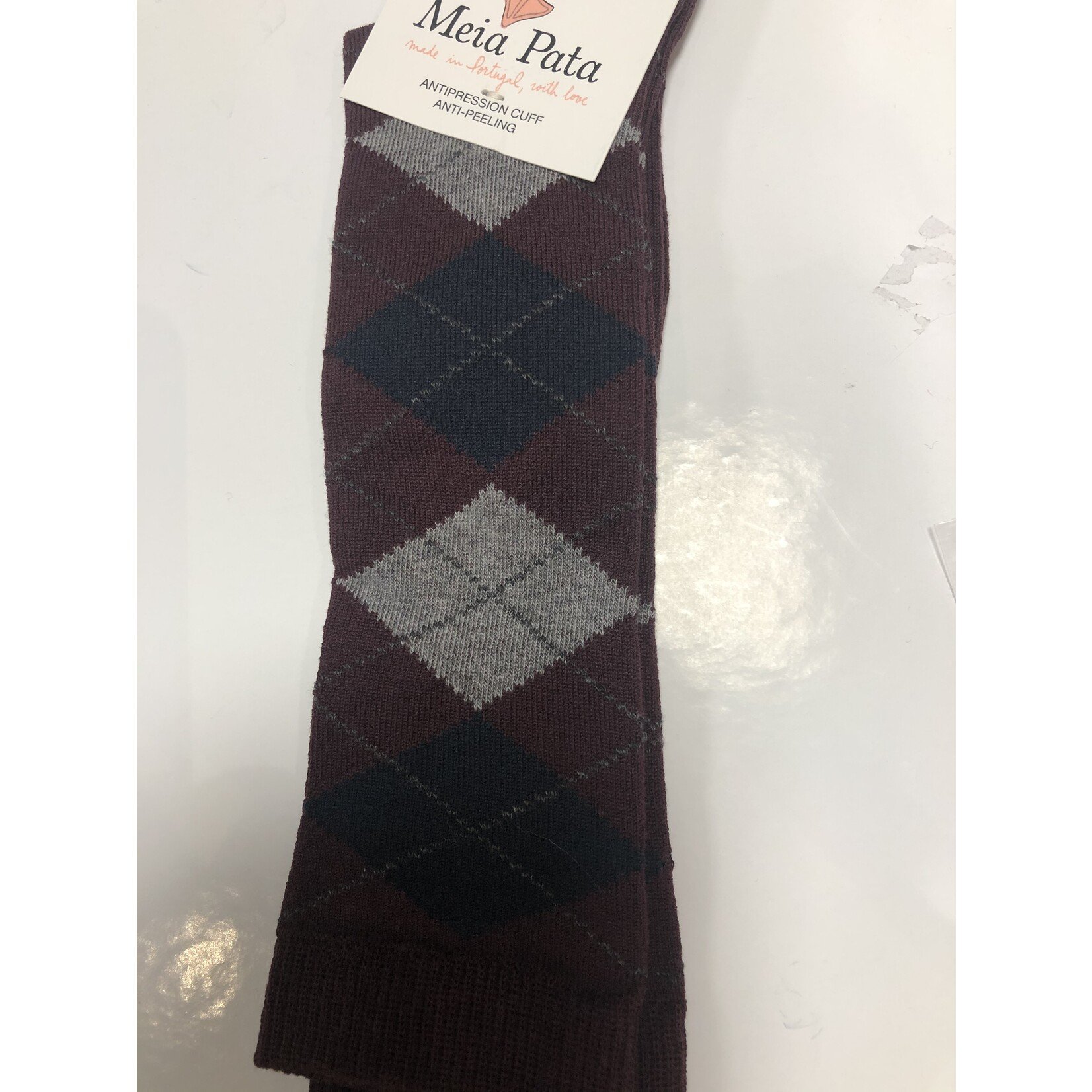 Meia Pata Meia Pata Kniekous bordeaux geruit