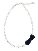 Rian Rian Parelketting met donkerblauw fluweel strikje