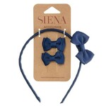 Siena Siena Set diadeem en strikjes donkerblauw