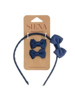 Siena Siena Set diadeem en strikjes donkerblauw