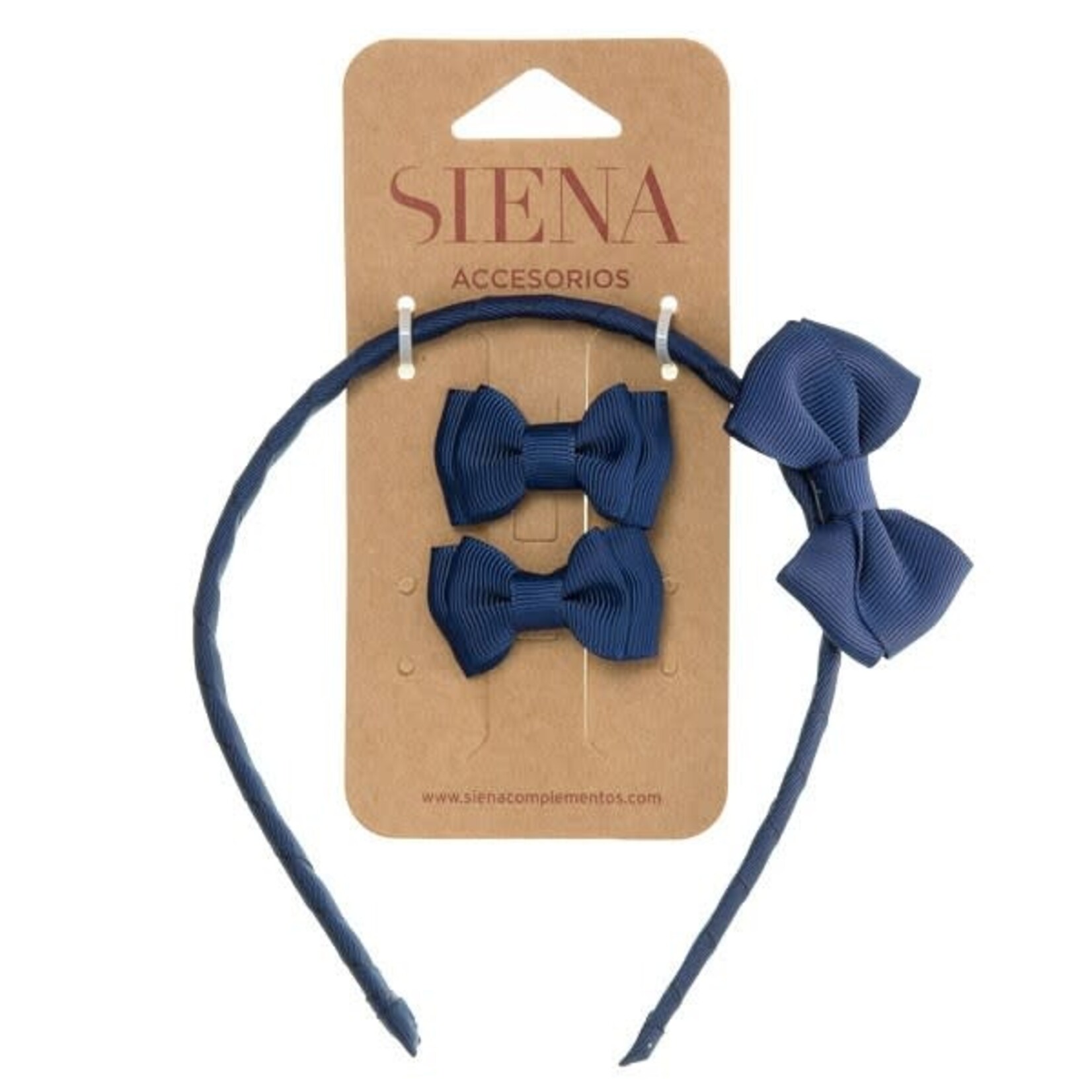 Siena Siena Set diadeem en strikjes donkerblauw