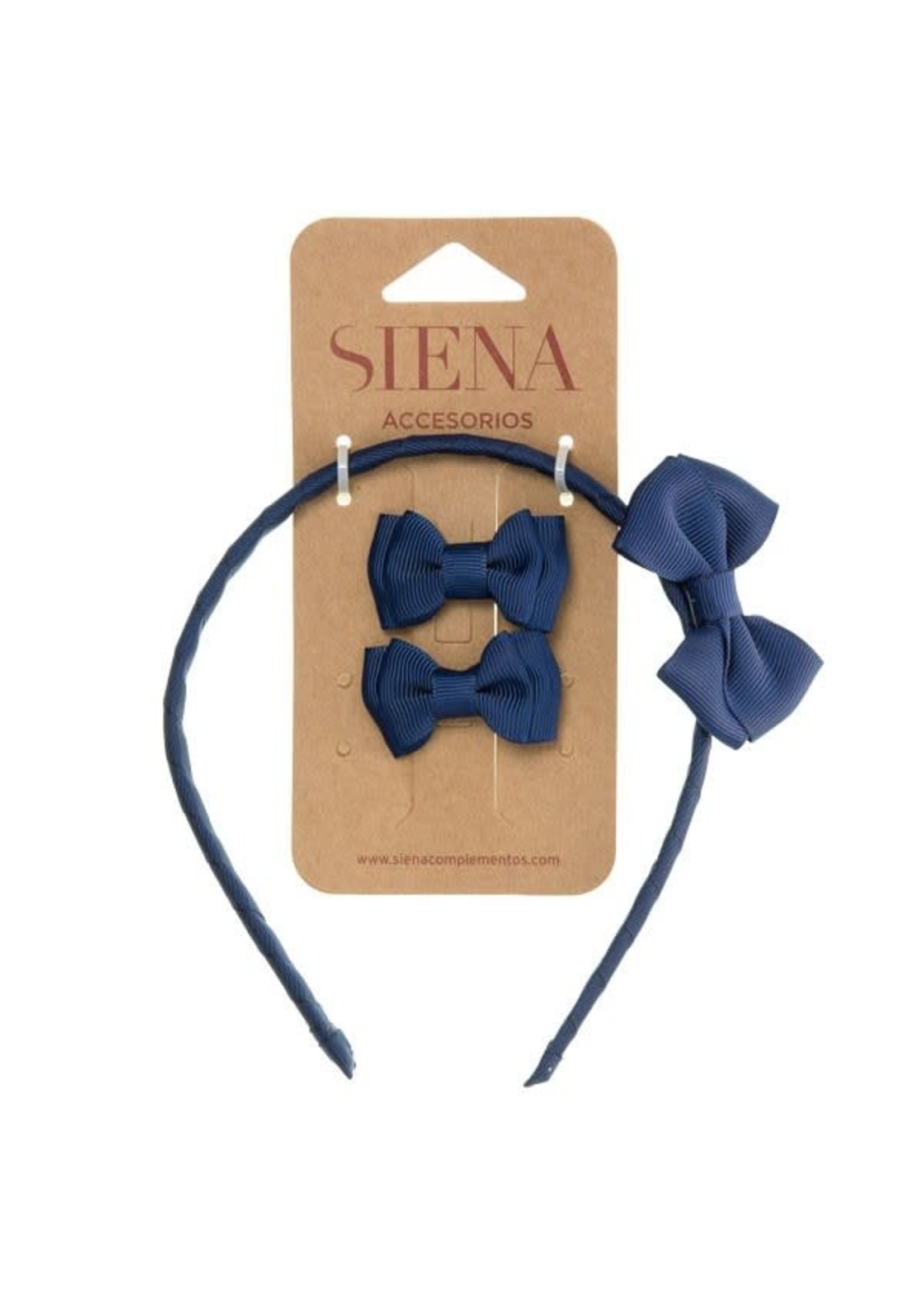 Siena Siena Set diadeem en strikjes donkerblauw