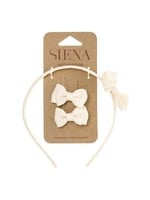 Siena Siena Set diadeem en strikjes off white