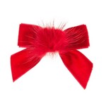 Siena Siena fluwelen strik rood met  bontje