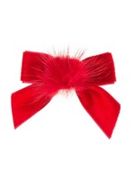 Siena Siena fluwelen strik rood met  bontje