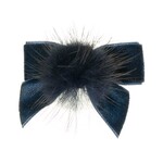 Siena Siena fluwelen strik  donkerblauw met  bontje