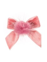 Siena Siena fluwelen strik  oud roze met  bontje