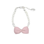 Rian Rian Parel armbandje roze met satijnen strikje