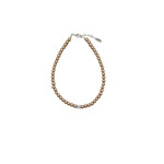 Rian Rian Parel ketting  beige met steentje