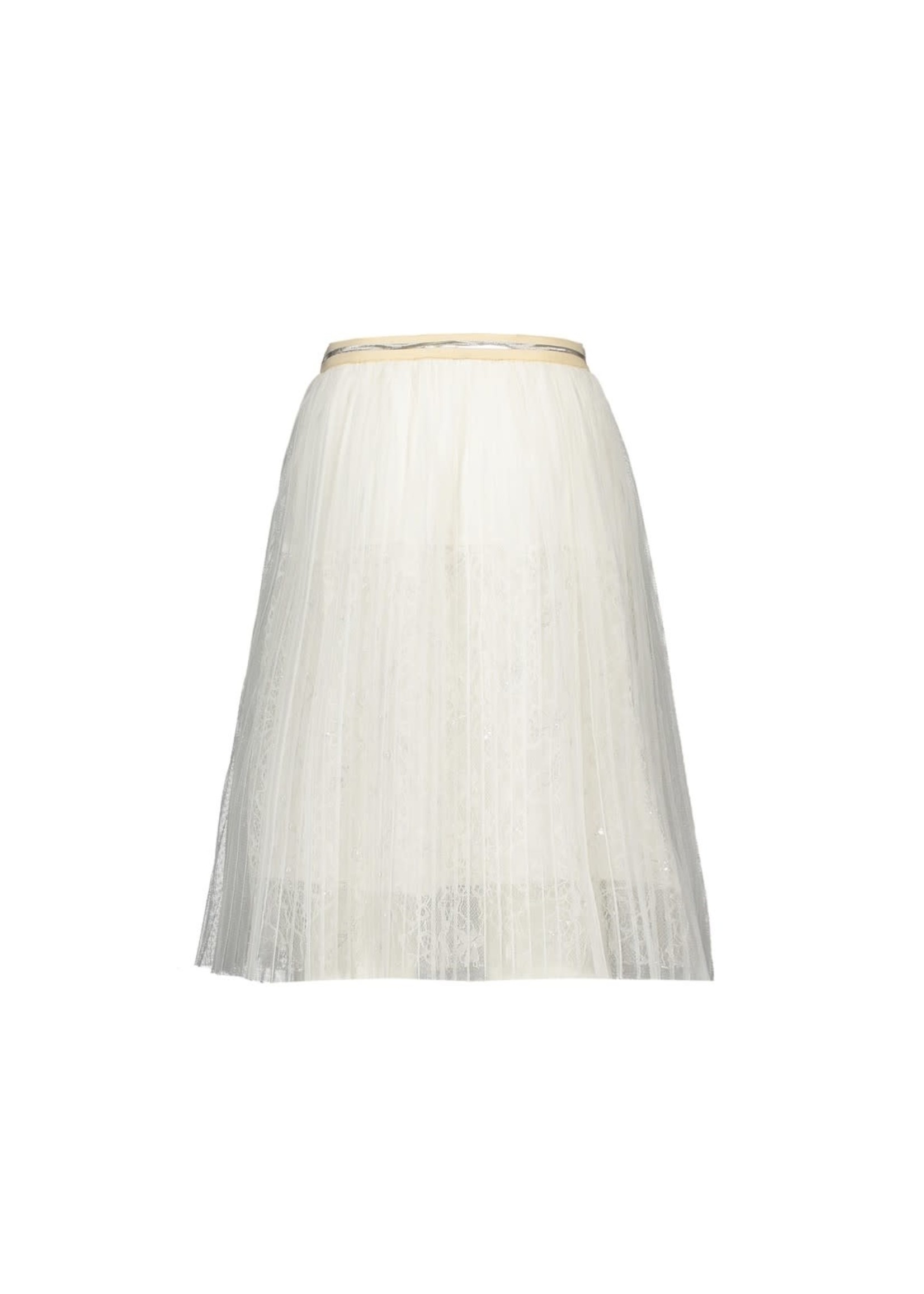 Le Chic Le Chic long skirt with net & pearls C012-5700 Off White