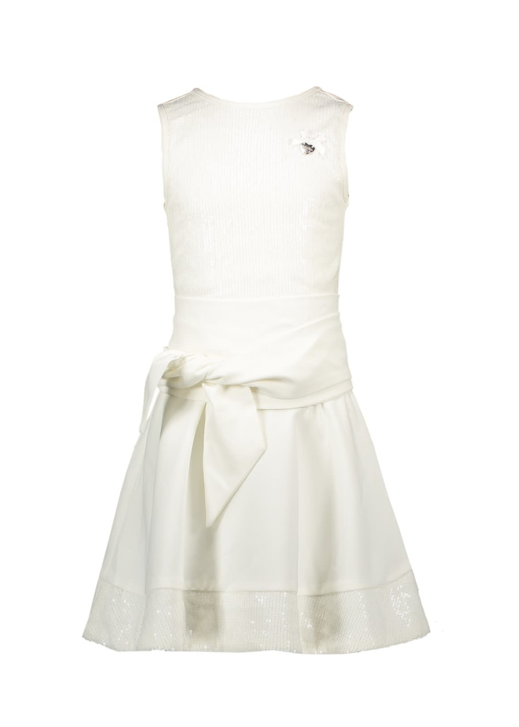 Le Chic Le Chic dress sequin top & fabric belt C012-5806 Off White