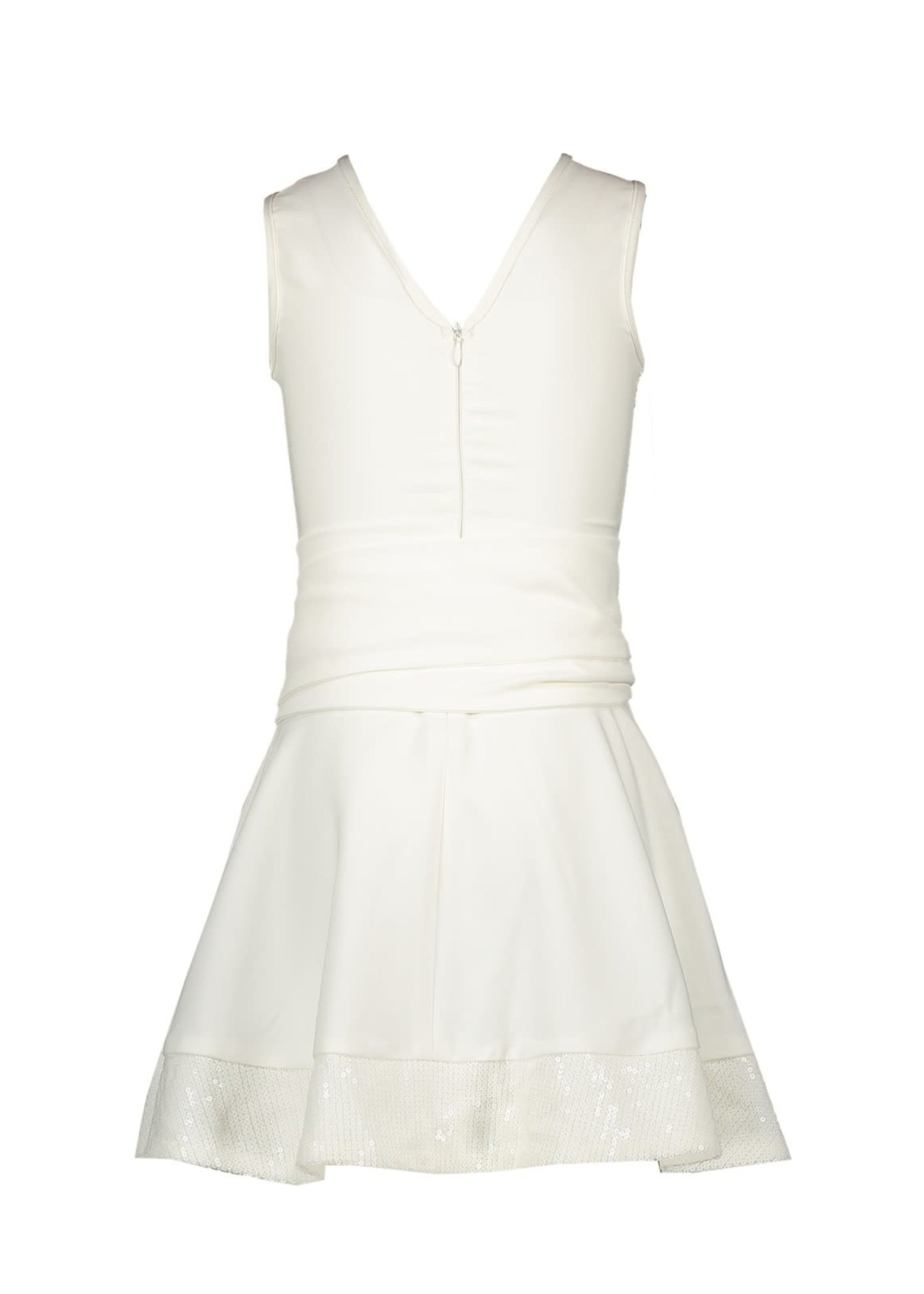 Le Chic Le Chic dress sequin top & fabric belt C012-5806 Off White