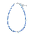 Rian Rian Parel ketting  l blauw met steentje