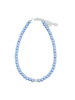 Rian Rian Parel ketting  l blauw met steentje