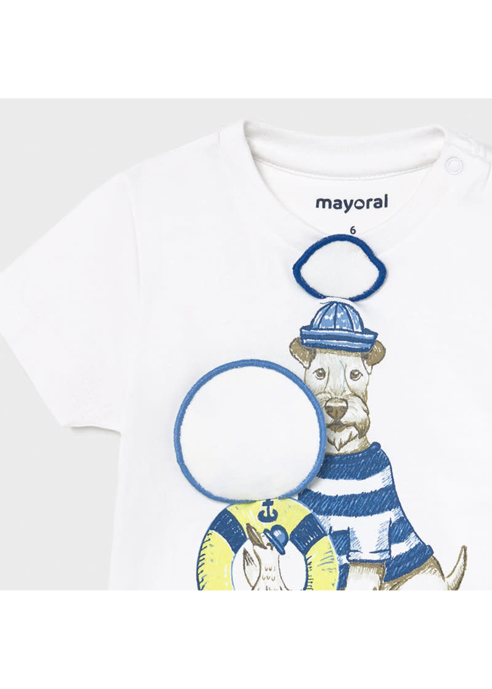Mayoral Mayoral s/s t-shirt "play" "dogs" White - 21 01007