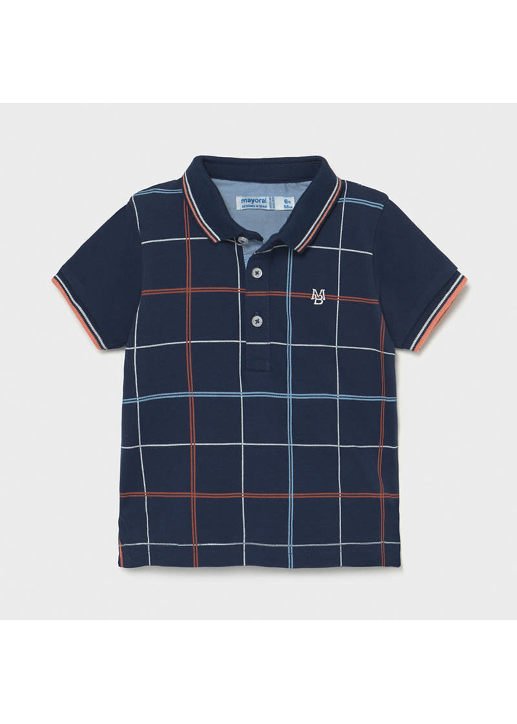 Mayoral Mayoral s/s plaid polo blue - 21 01106