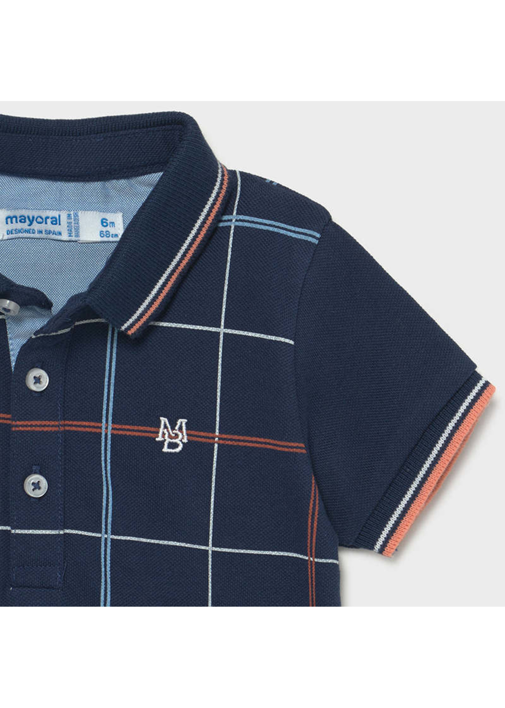 Mayoral Mayoral s/s plaid polo blue - 21 01106