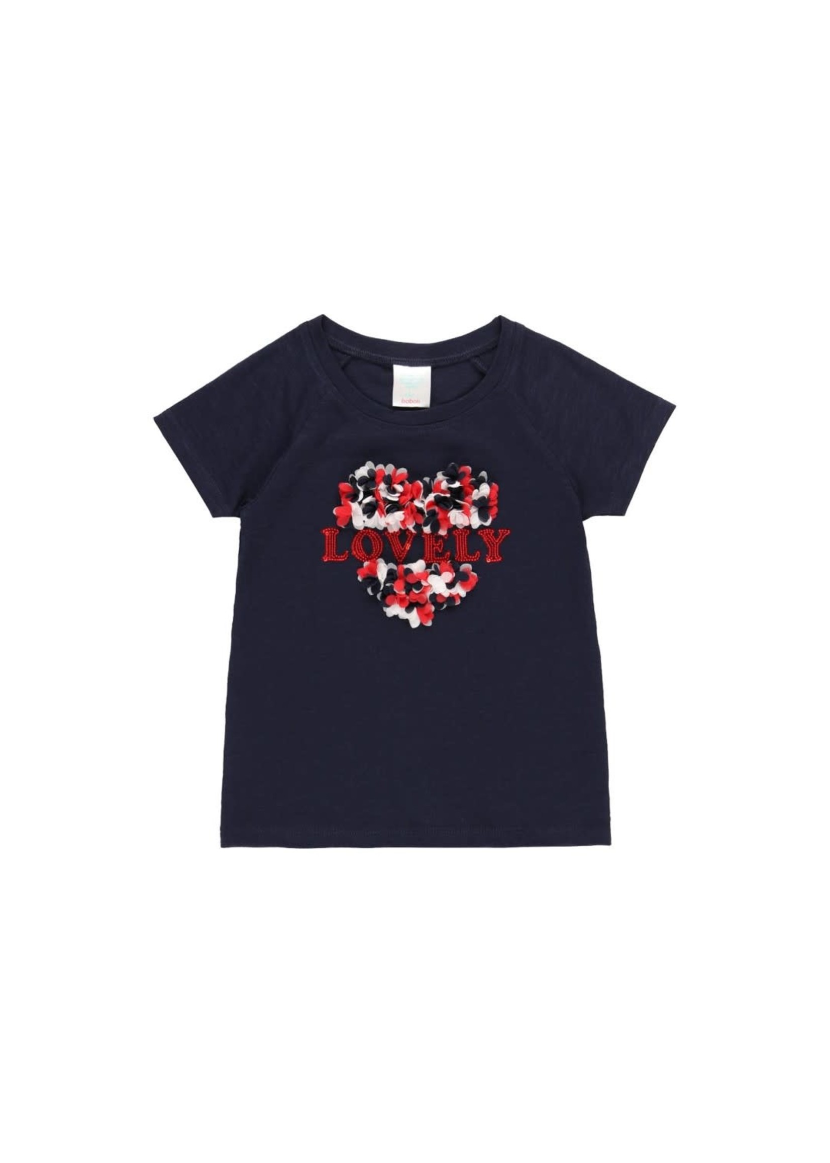 Boboli Knit t-Shirt flame "heart" for girl NAVY 452045