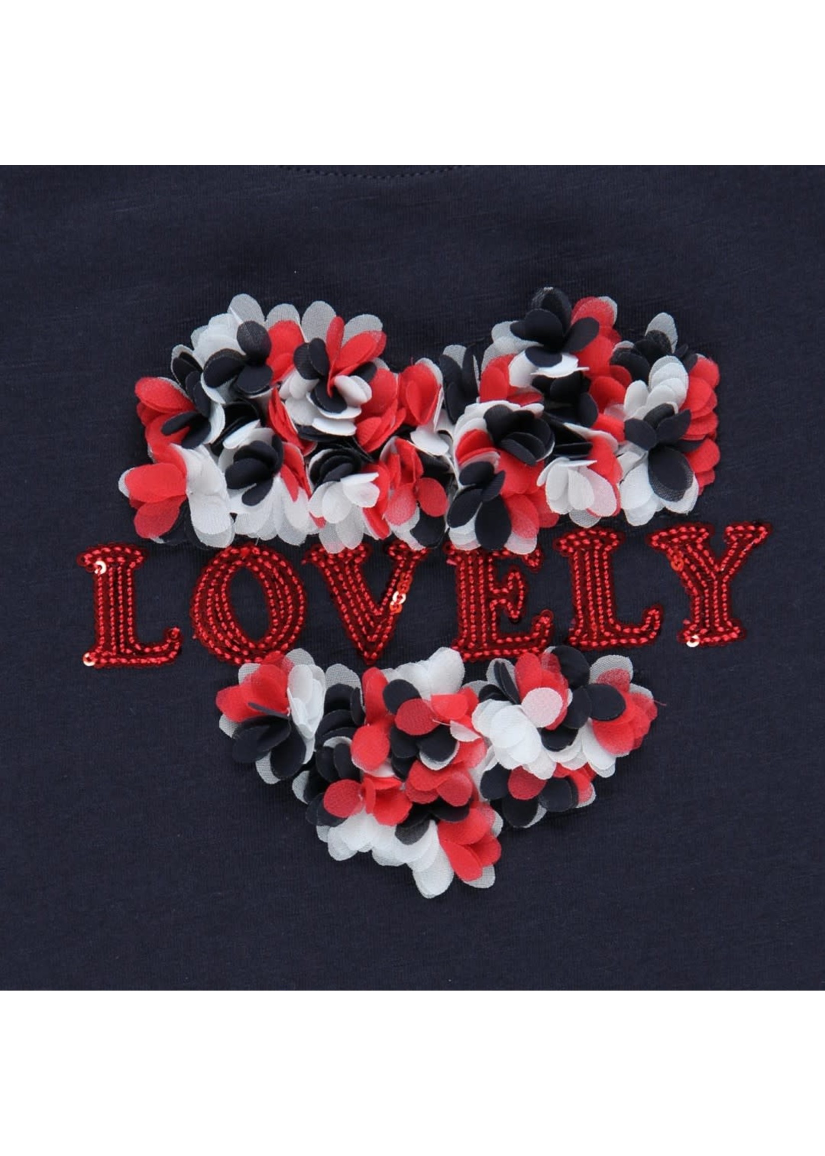 Boboli Knit t-Shirt flame "heart" for girl NAVY 452045