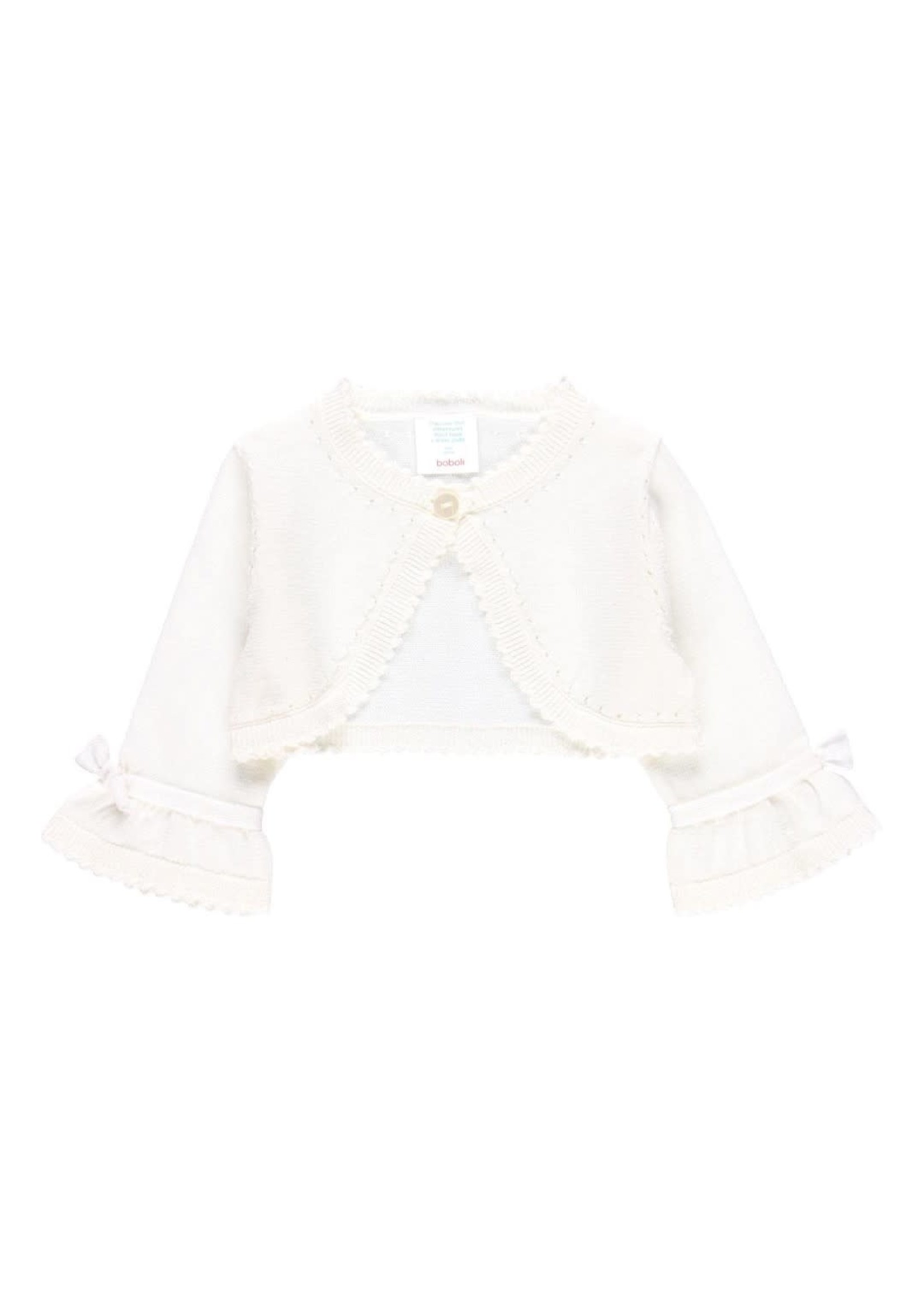 Boboli Bolero for baby girl off white 702065