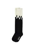 Nobell Nobell Roxy long black n white sock Q102-3902 Jet Black