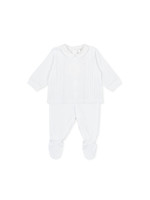 Tutto Piccolo Tutto Piccolo 2 PCS PYJAMA WITH FEET P.New born OPTICAL WHITE S21