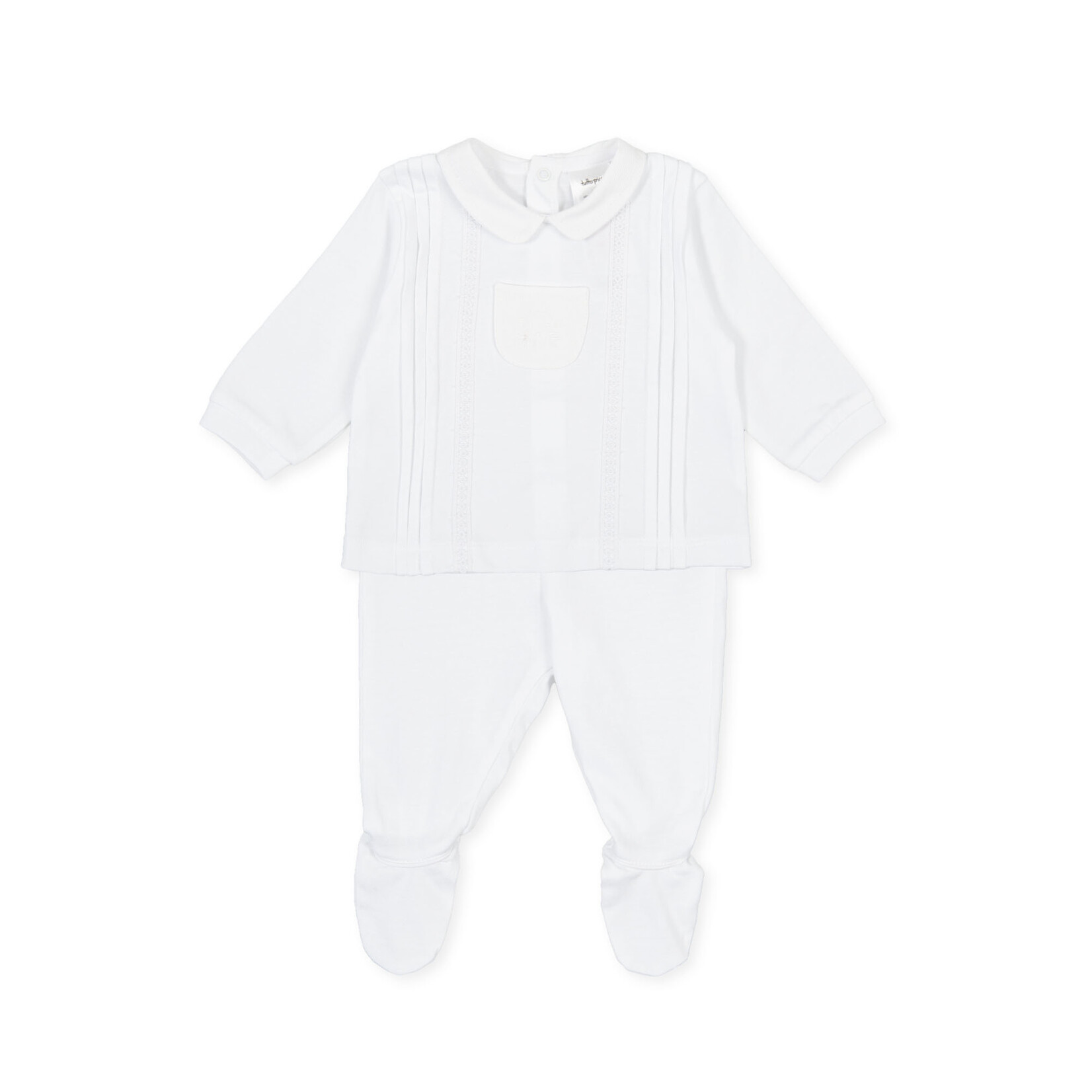 Tutto Piccolo Tutto Piccolo 2 PCS PYJAMA WITH FEET P.New born OPTICAL WHITE S21