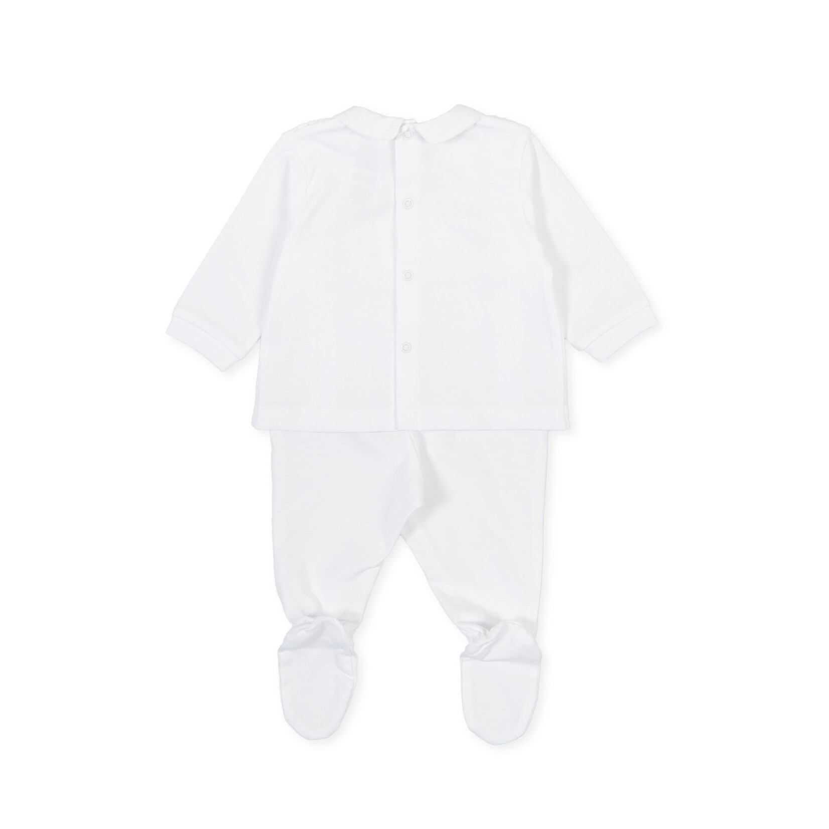 Tutto Piccolo Tutto Piccolo 2 PCS PYJAMA WITH FEET P.New born OPTICAL WHITE S21