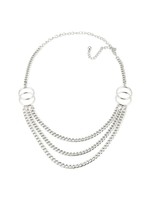 Riem  zilver met schakels  groot en klein