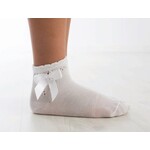 Meia Pata Meia Pata Short Socks Perle Satin Bow 01 White