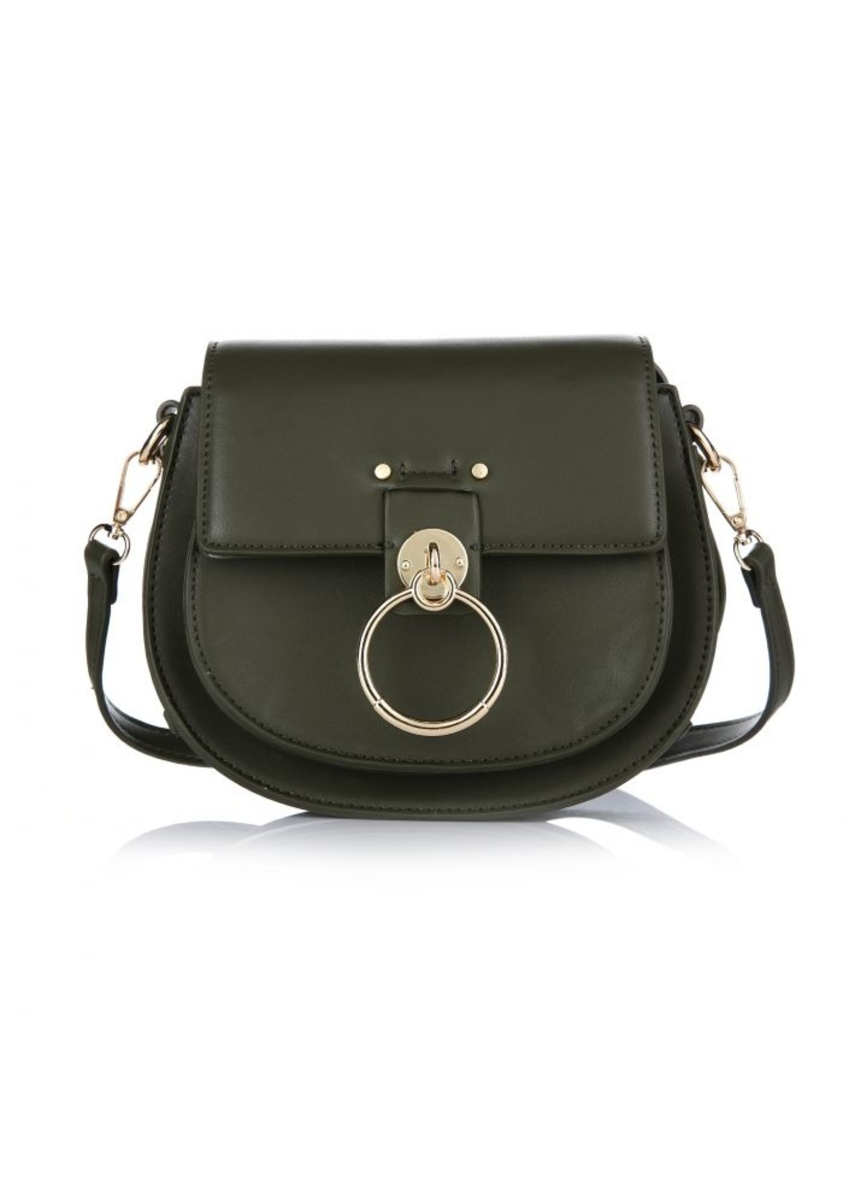 Tas  army green met goud slotje