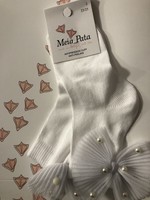 Meia Pata Meia Pata Short Socks Tule Bow With Pearls 01 White