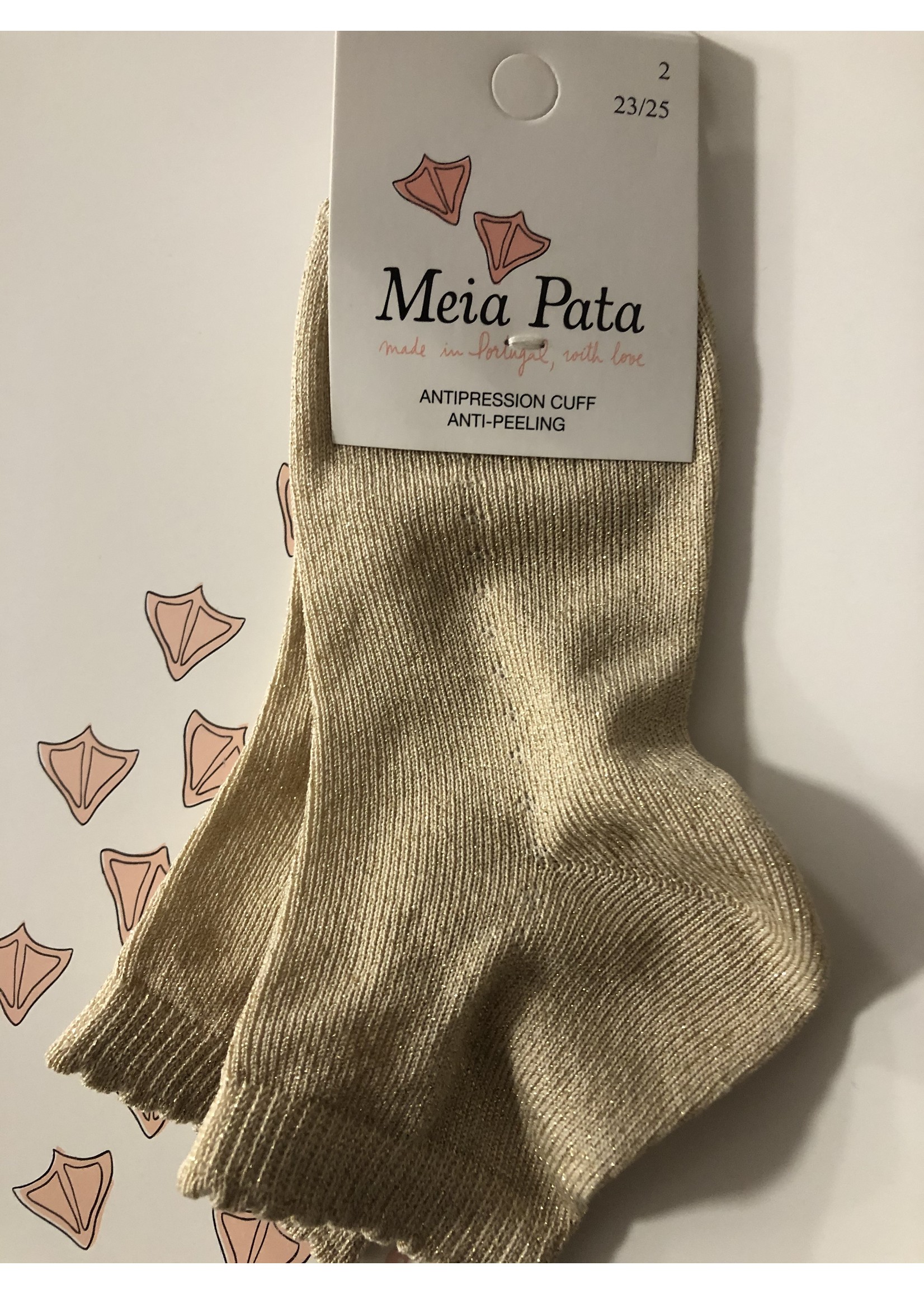 Meia Pata Meia Pata Peaked Short Socks 33 Gold Lurex 33