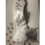Meia Pata Meia Pata Kneesocks With Tule Bow With Pearls 35 Ivory